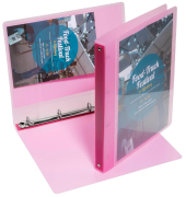 Präsentationsringbuch 9330-00787, A4 4 Ringe Kunststoff, 1 Außentasche, 1 Innentasche, rot-transparent