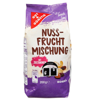 Nuss-Frucht Mischung Trockenfrüchte und Nüsse