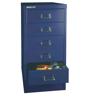 Schubladenschrank MultiDrawer™ 29er Serie L296839, Stahl, 6 Schubladen (Vollauszug), A4, 27,9 x 59 x 38 cm, blau