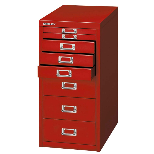 5020073705867 - Schubladenschrank MultiDrawer? 29er Serie L298870 Stahl 8 Schubladen (Vollauszug) A4 279 x 59 x 38 cm rot 5020073705867 Bi