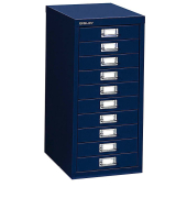 Schubladenschrank MultiDrawer™ 29er Serie L2910839, Stahl, 10 Schubladen (Vollauszug), A4, 27,9 x 59 x 38 cm, blau