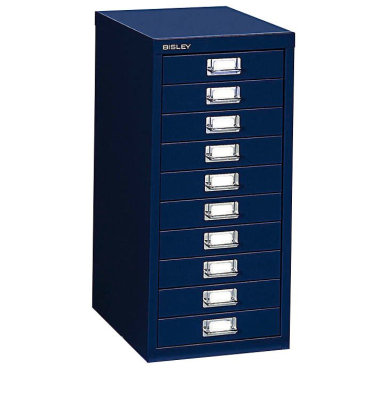 Schubladenschrank MultiDrawer™ 29er Serie L2910839, Stahl, 10 Schubladen (Vollauszug), A4, 27,9 x 59 x 38 cm, blau