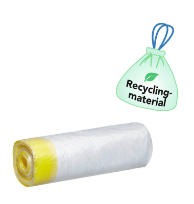 M&uuml;lls&auml;cke 410025, transparent, 30 Liter, mit Zugband