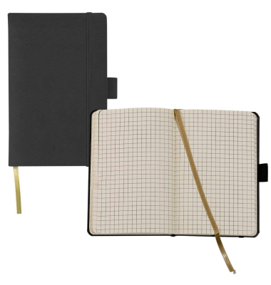 Notizbuch Q22 25-464, Tucson, schwarz, A6, kariert, 80g, 96 Blatt / 192 Seiten