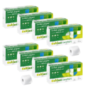Toilettenpapier Satino Comfort 060748, 2-lagig, hochweiß, 250 Blatt / Rolle,