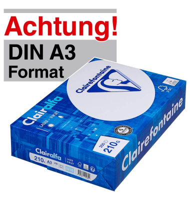 Kopierpapier Clairalfa 2217C A3 210g hochweiß 