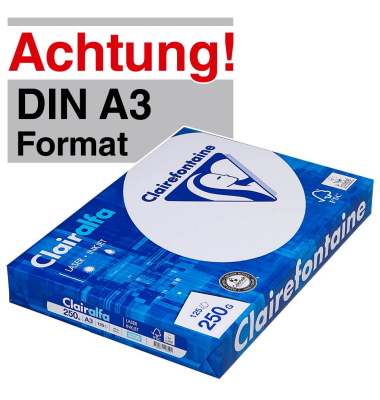 Kopierpapier Clairalfa 2232C A3 250g hochweiß 