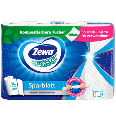 Küchenrollen Wisch&Weg Sparblatt 43224 2-lagig weiß Rolle à 74 Blatt