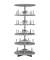 Ordnerdrehsäule 100356 hellgrau, 5 Etagen, 120 Ordner, 200x80cm (HxØ)
