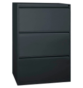 H&auml;ngeregistraturschrank 100319, schwarz, 3 Schubladen, 2-bahnig