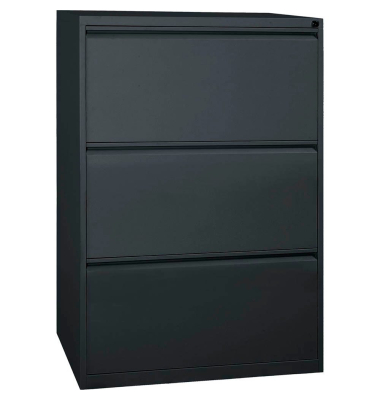 H&auml;ngeregistraturschrank 100319, schwarz, 3 Schubladen, 2-bahnig