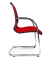 Besucherstuhl Open Chair 100, rot / chrom, mit Armlehnen, Freischwinger