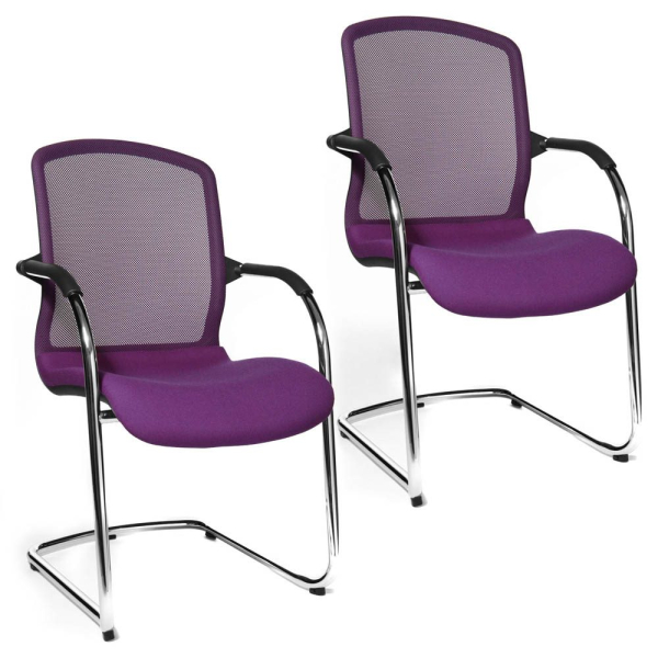 4014296031101 - OPEN CHAIR - der Design-Besucherstuhl Freischwinger mit Netzrücken VE 2 Stk violett 4014296031101 - OPEN CHAIR - der Design-Besucherstuhl Freischwinger mit Netzrücken VE 2 Stk violett