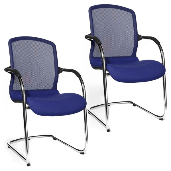 4014296075013 - OPEN CHAIR - der Design-Besucherstuhl Freischwinger mit Netzrücken VE 2 Stk royalblau Topstar 4014296075013 - OPEN CHAIR - der Design-Besucherstuhl Freischwinger mit Netzrücken VE 2 Stk royalblau Topstar