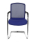 Besucherstuhl Open Chair 100, blau / chrom, mit Armlehnen, Freischwinger