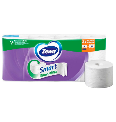 Toilettenpapier Smart 488866, 3-lagig, weiß, 300 Blatt/Rolle,