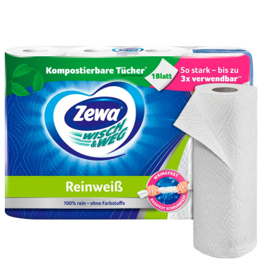 Küchenrollen Wisch&Weg Reinweiß 43226 2-lagig weiß Rolle à 45 Blatt