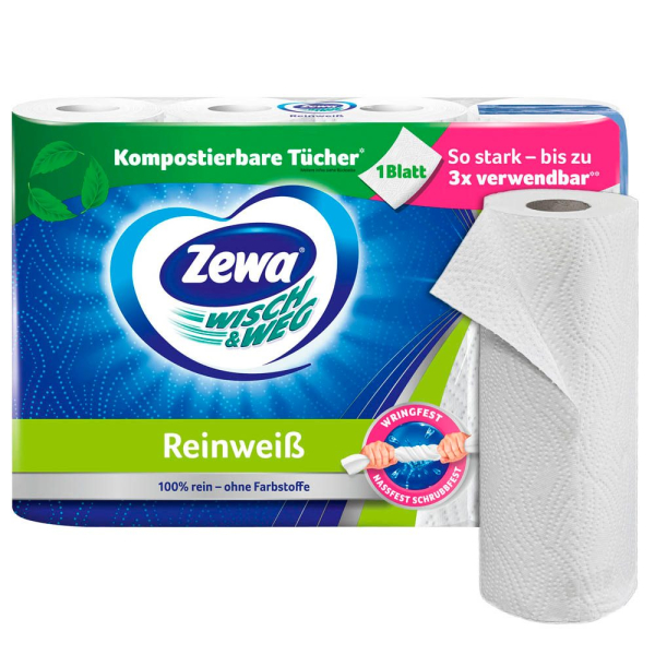 7322540973372 - Küchenrollen Wisch&Weg Reinweiß 43226 2-lagig weiß Rolle à 45 Blatt 7322540973372 4 Rolle 7322540973372 - Küchenrollen Wisch&Weg Reinweiß 43226 2-lagig weiß Rolle à 45 Blatt 7322540973372 4 Rolle