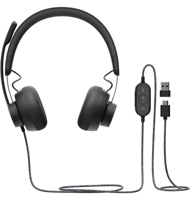 On-Ear Headset Zone Wired Microsoft Teams 981-000870, schwarz