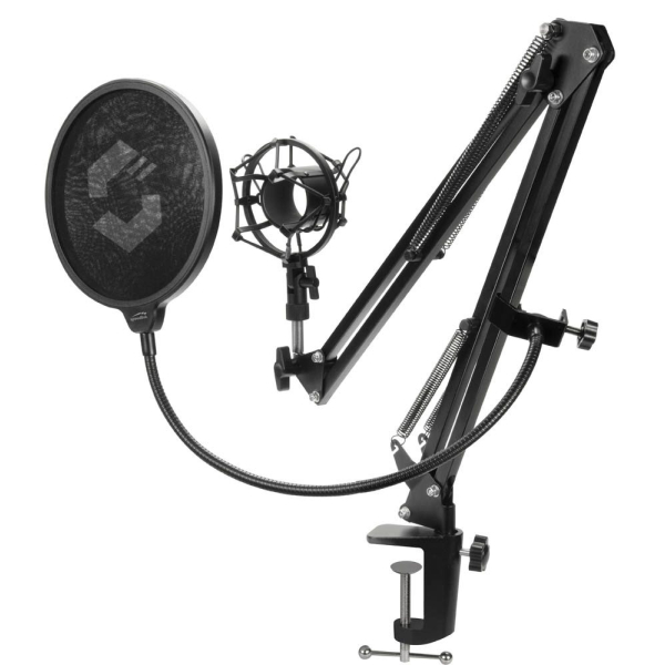 4027301323061 - SPEEDLINK VOLITY Streaming Accessory Set - Befestigungskit (Klammer Schwenkarm Shockmount) - für Mikrofon - Schwarz - Tischmontage