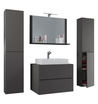 Badmöbel-Set Lendas XL 5-tlg. anthrazit