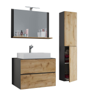 Badmöbel-Set Lendas L 4-tlg. honig-eiche / anthrazit