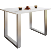 Esstisch Xona 916800, 76cm (H), 110x50cm (BxT), rechteckig, weiß / silber