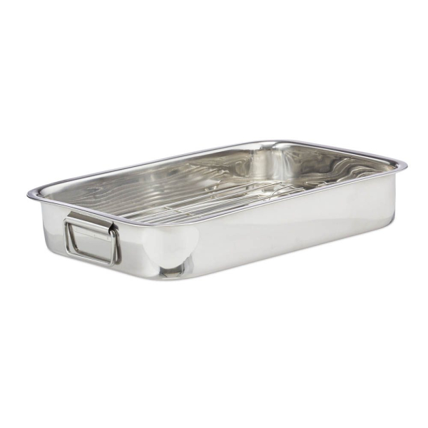 4052025946289 - Bräter mit Rost xl Edelstahl backofengeeignete Schwedenschale spülmaschinenfest Bratreine Gitter silber - Relaxdays 4052025946289 - Bräter mit Rost xl Edelstahl backofengeeignete Schwedenschale spülmaschinenfest Bratreine Gitter silber - Relaxdays