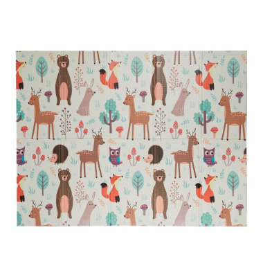 Spielteppich Waldtiere weiß/bunt 195,0 x 150,0 cm