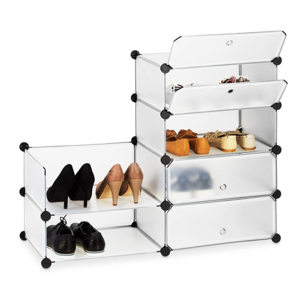 4052025956363 - Schuhschrank Kunststoff Schuhregal geschlossen Regalsystem 6 Fächer h x b x t 107 x 49 x 37 cm transparent - Relaxdays 4052025956363 - Schuhschrank Kunststoff Schuhregal geschlossen Regalsystem 6 Fächer h x b x t 107 x 49 x 37 cm transparent - Relaxdays