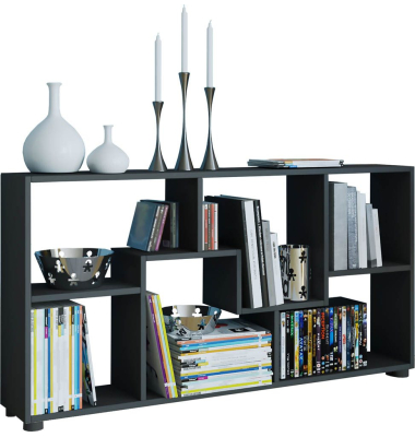 Pintal Bücherregal schwarz 6 Fachböden