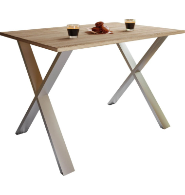 Esstisch Xona 916772, 76cm (H), 80x50cm (BxT), rechteckig, sonoma-eiche / silber