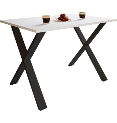 Esstisch Xona 916775, 76cm (H), 80x50cm (BxT), rechteckig, weiß / schwarz