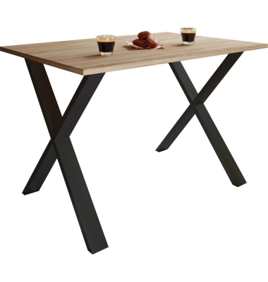 Esstisch Xona 916777, 76cm (H), 80x50cm (BxT), rechteckig, sonoma-eiche / schwarz
