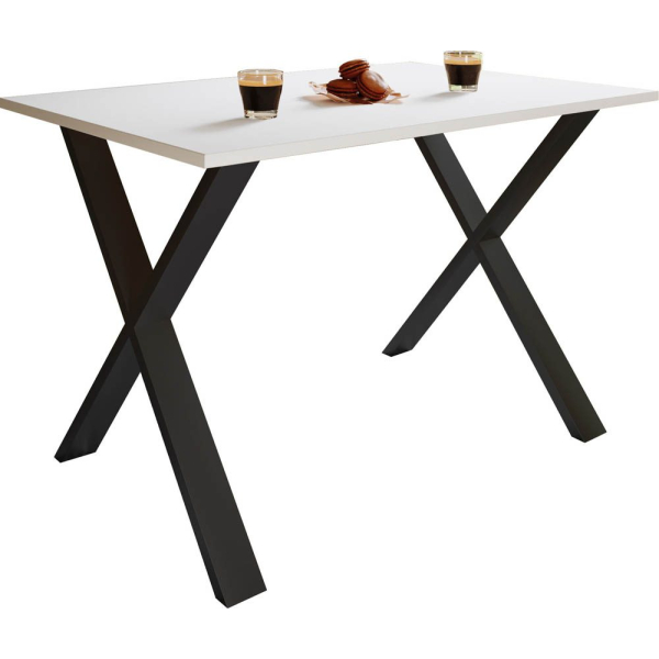 4051814402142 - Premium Esszimmertisch Esstisch Tisch Xona X Schwarz (Farbe Weiß 110 x 50 cm) 4051814402142 - Premium Esszimmertisch Esstisch Tisch Xona X Schwarz (Farbe Weiß 110 x 50 cm)