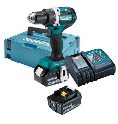 DDF484RTJ Akku-Bohrschrauber-Set 18,0 V, mit 2 Akkus