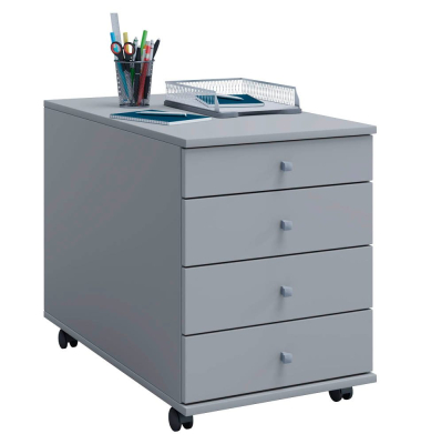 Lona Rollcontainer grau 4 Auszüge