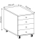 Lona Rollcontainer grau 4 Auszüge
