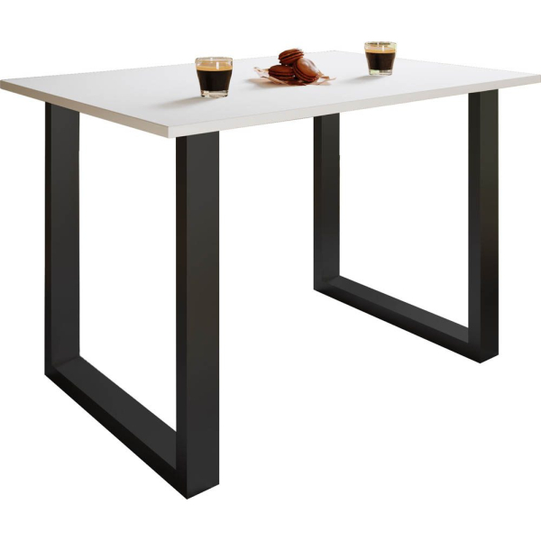 4051814403040 - Premium Esszimmertisch Esstisch Tisch Xona U Schwarz (Farbe Weiß 140 x 80 cm) 4051814403040 - Premium Esszimmertisch Esstisch Tisch Xona U Schwarz (Farbe Weiß 140 x 80 cm)