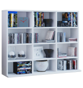Megosa Mini Bücherregal weiß 9 Fachböden
