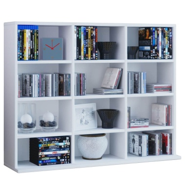 Megosa Mini Bücherregal weiß 9 Fachböden