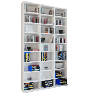Megosa Maxi Bücherregal weiß 20 Fachböden