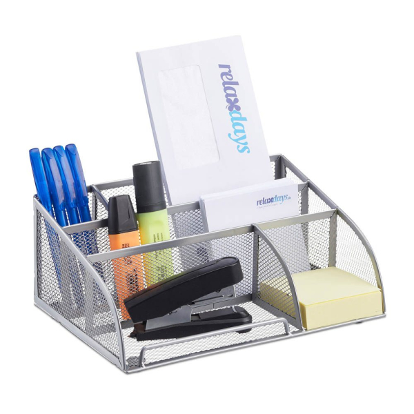 4052025953461 - Relaxdays Schreibtischorganizer 5 Ablagen kleiner Büroorganizer Metallgeflecht Stifteköcher Briefablage silber 4052025953461 - Relaxdays Schreibtischorganizer 5 Ablagen kleiner Büroorganizer Metallgeflecht Stifteköcher Briefablage silber