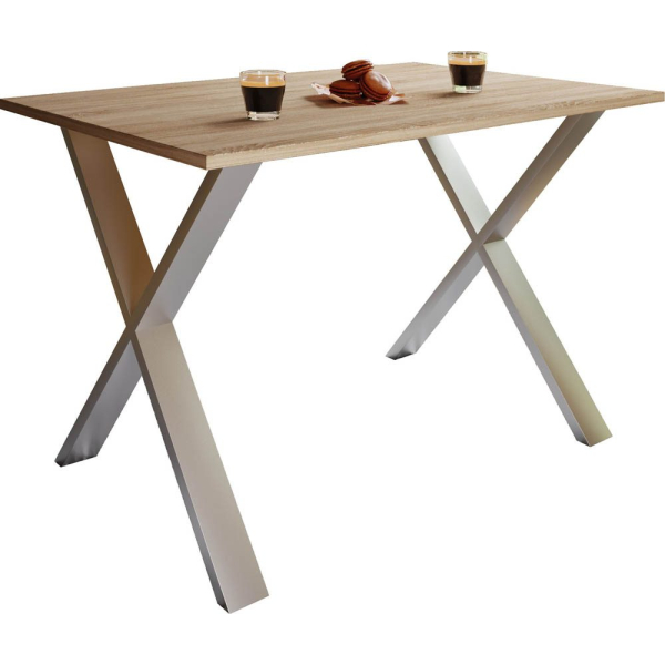 4051814402715 - Esstisch Xona sonoma-eiche rechteckig U-Fuß silber 1100 x 800 x 760 cm 4051814402715 - Esstisch Xona sonoma-eiche rechteckig U-Fuß silber 1100 x 800 x 760 cm