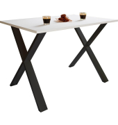 Esstisch Xona 916875, 76cm (H), 140x80cm (BxT), rechteckig, weiß / schwarz