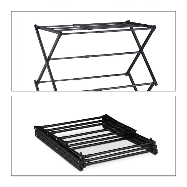 4052025920746 - Wäscheständer klappbar ausziehbar 11 Stangen 6 Ebenen platzsparender Turmwäscheständer Metall schwarz - Relaxdays 4052025920746 - Wäscheständer klappbar ausziehbar 11 Stangen 6 Ebenen platzsparender Turmwäscheständer Metall schwarz - Relaxdays