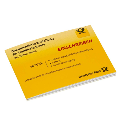 2,65 € Einschreibenmarken selbstklebend