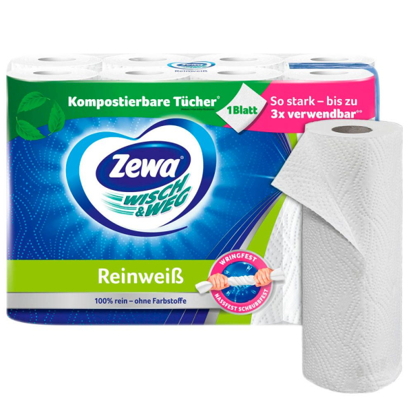 7322540973044 - Küchenrollen Wisch&Weg Reinweiß 43221 2-lagig weiß Rolle à 45 Blatt 7322540973044 8 Rolle 7322540973044 - Küchenrollen Wisch&Weg Reinweiß 43221 2-lagig weiß Rolle à 45 Blatt 7322540973044 8 Rolle