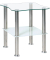 Beistelltisch 33310, 47cm (H), 40x40cm (BxT), quadratisch, glasklar / silber