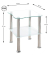 Beistelltisch 33310, 47cm (H), 40x40cm (BxT), quadratisch, glasklar / silber